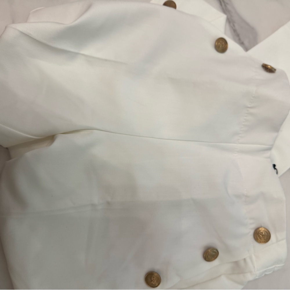 Zara White pants  with Gold Buttons